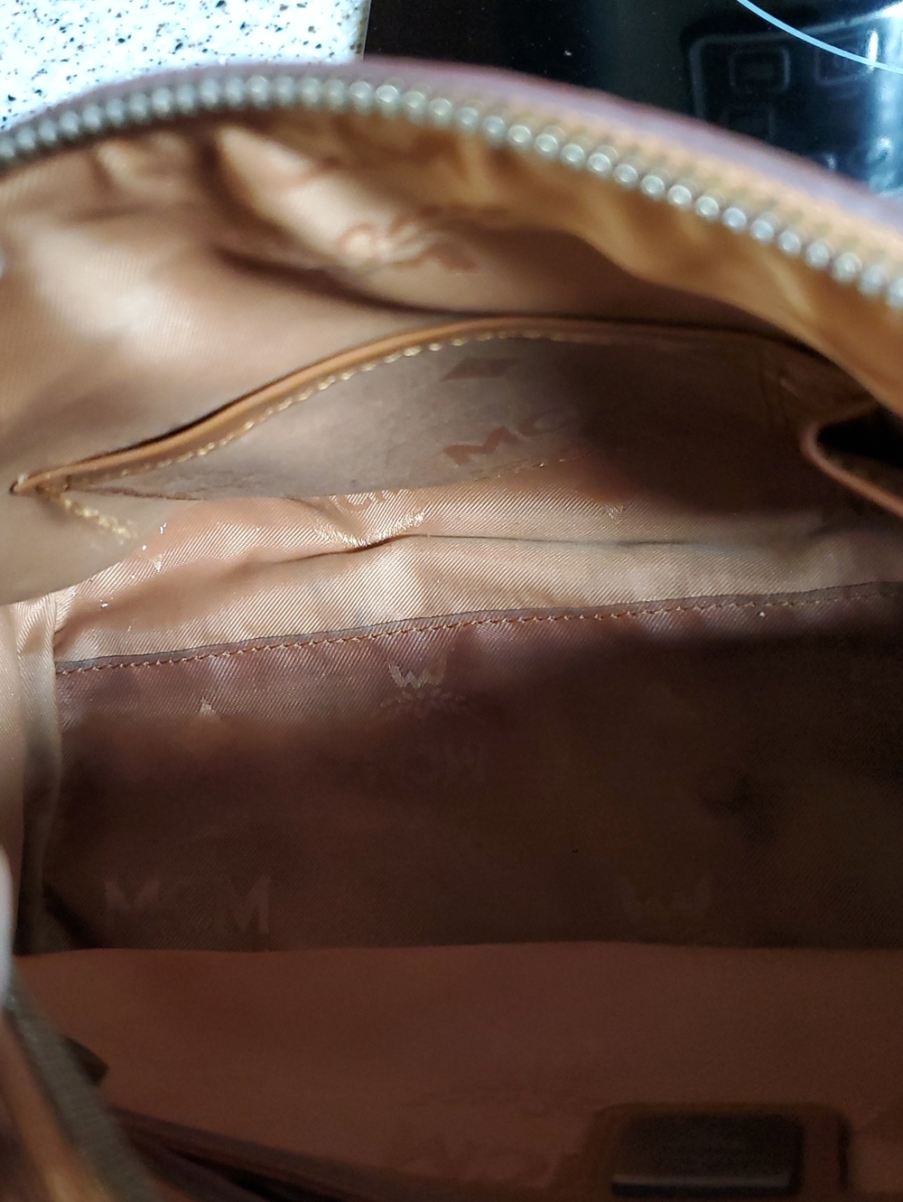 MCM Cognac Visetos Satchel Bag - Picture 6 of 11
